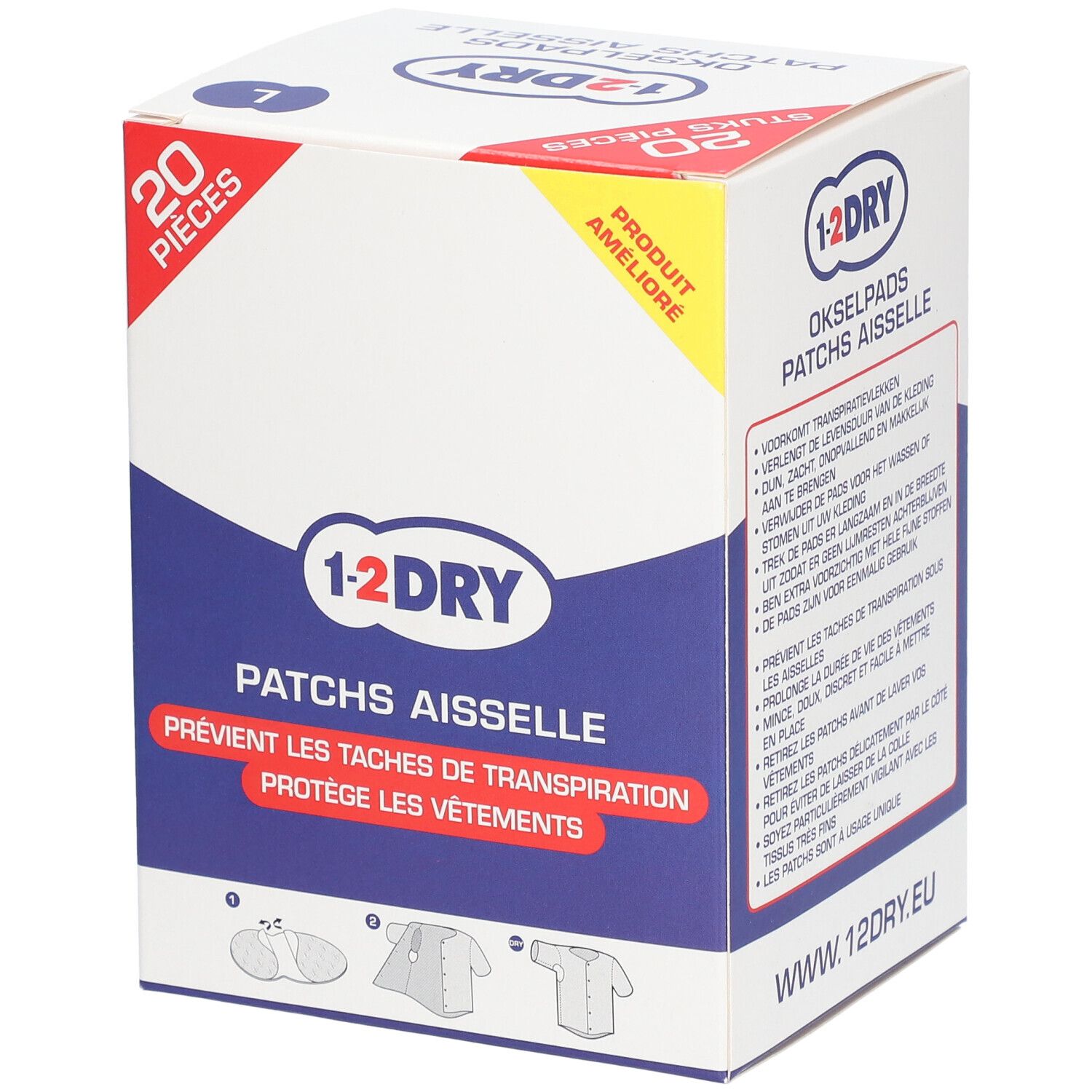 1-2 DRY Patchs aisselles Large Compresses 20 pc(s)