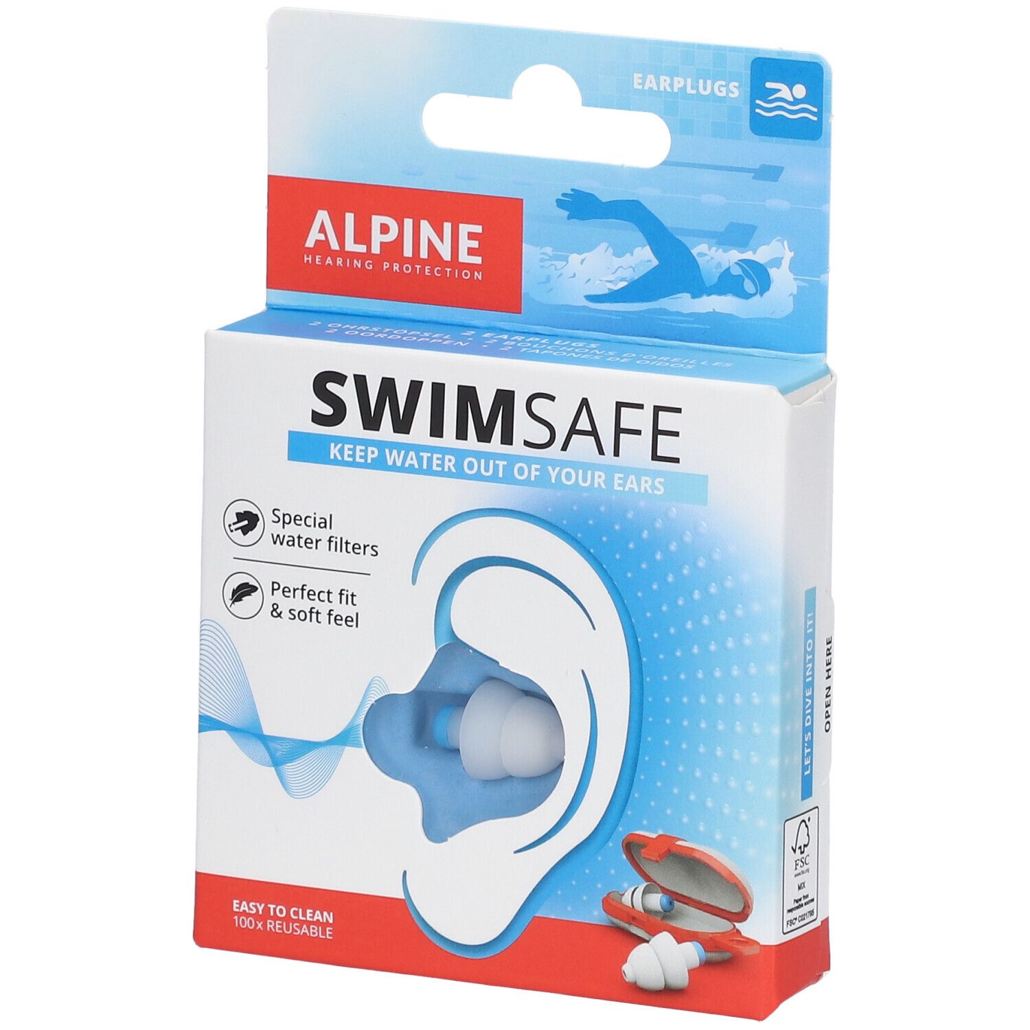 Alpine SwimSafe Bouchons d'oreille 2 pc(s) Bouchons D'Oreille