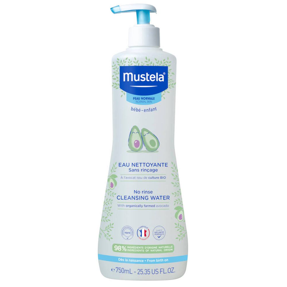 mustela Bébé Enfant Eau Nettoyante Sans Rinçage à l'Avocat BIO Peau Normale 750 ml Produit(S) Nettoyant(S)