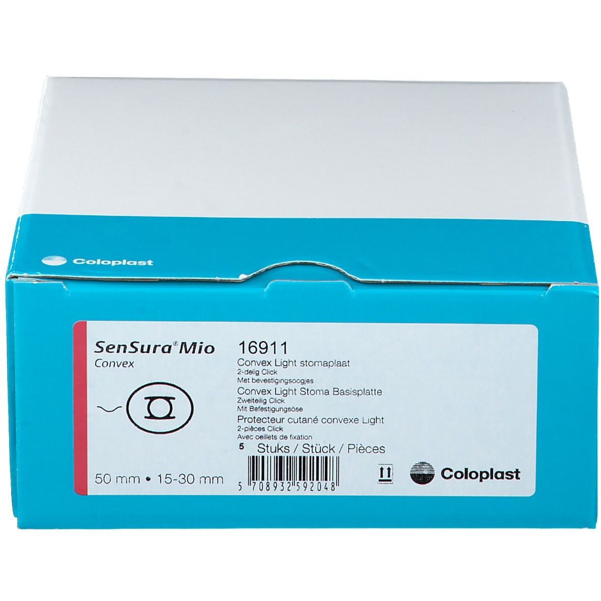 SenSura Mio Convex Light Click 2-pièces Plaques 15-30 mm 5 pc(s) Plaque De Base