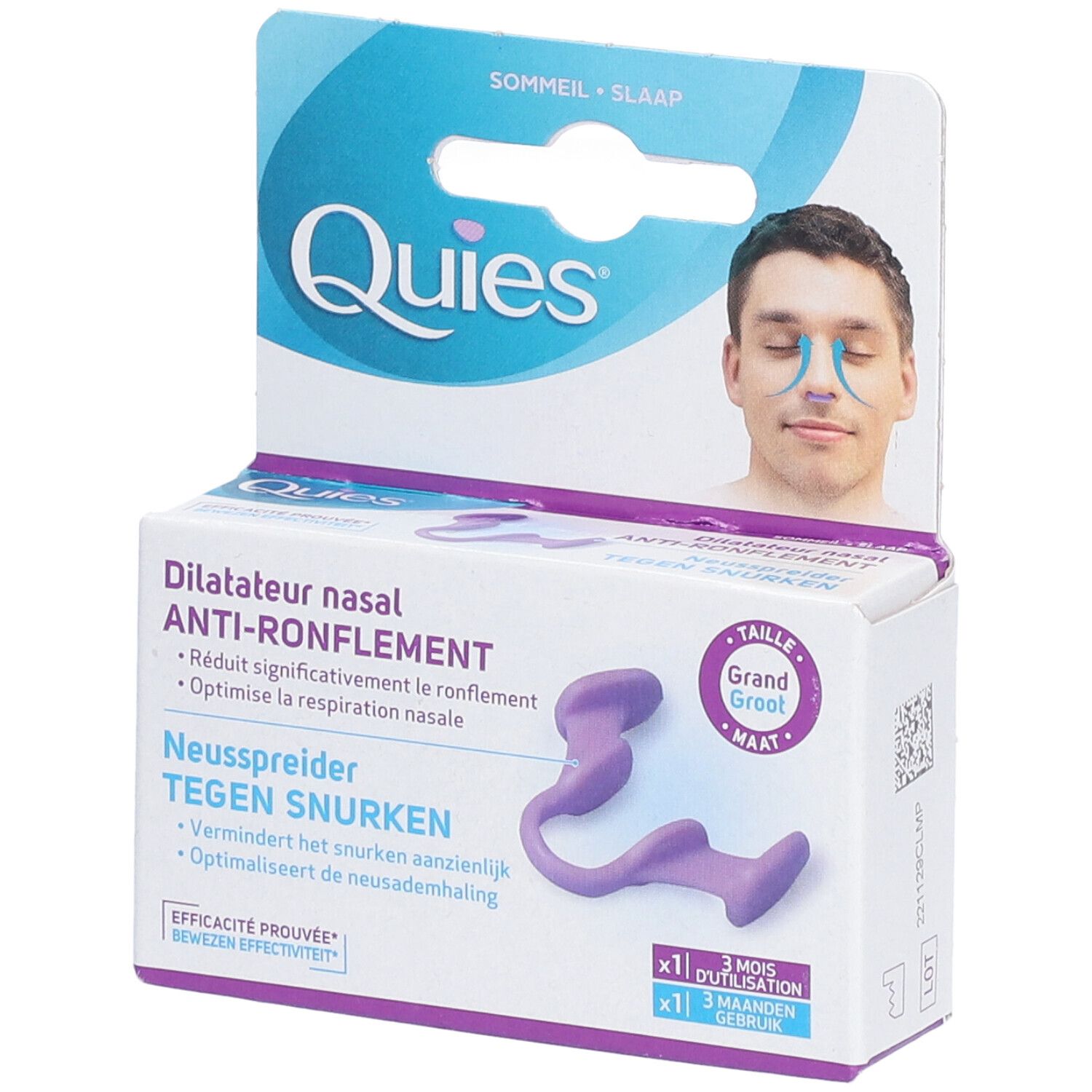 Quies Dilateur nasal Anti-ronflement Grand 1 pc(s) Appareil