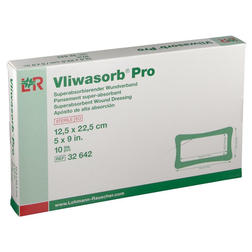 Vliwasorb Pro Pansement super-absorbant 12,5 x 22,5 cm 10 pc(s) Bandage(S)