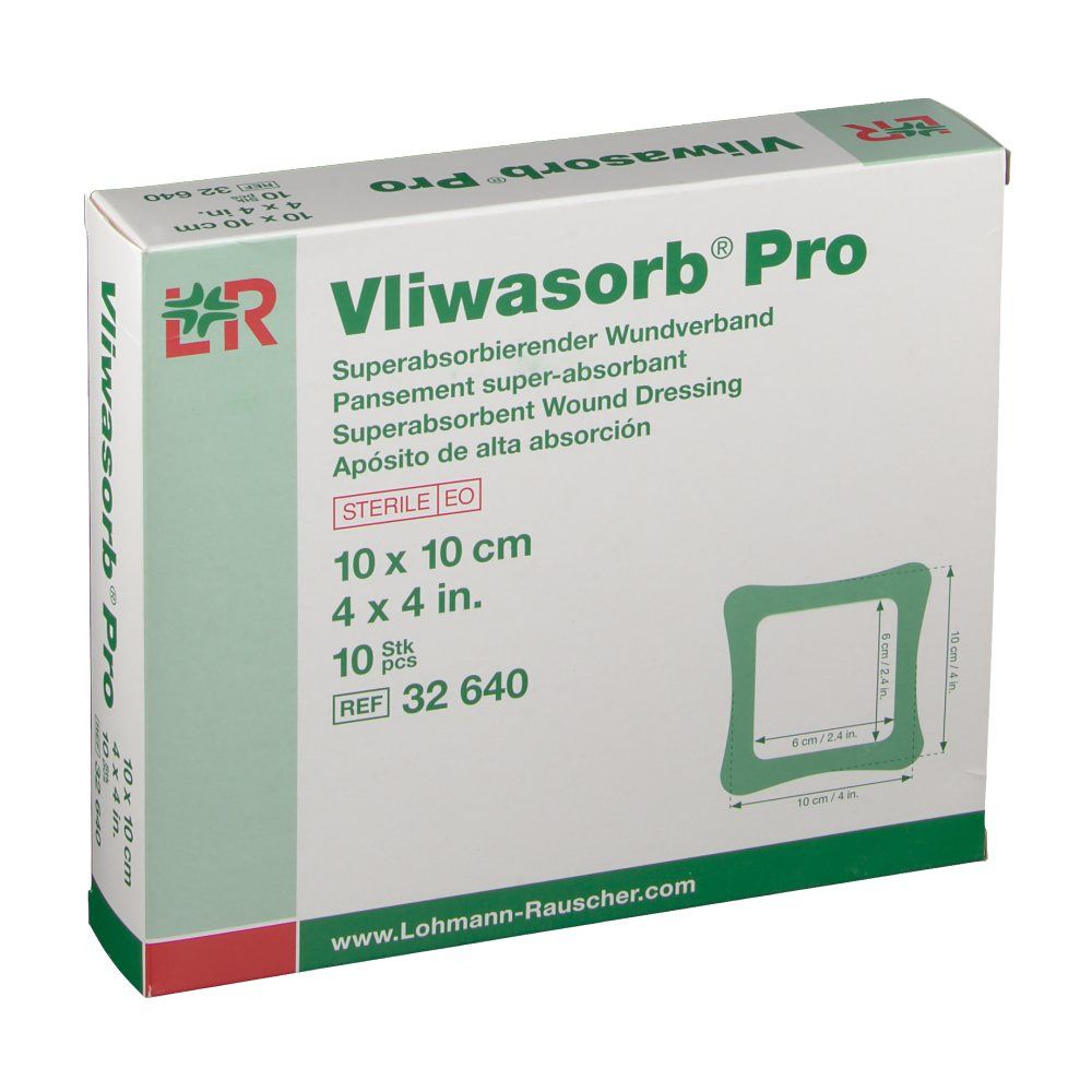 Vliwasorb Pro Pansement Absorbante 10 x 10 cm 10 pc(s) Bandage(S)