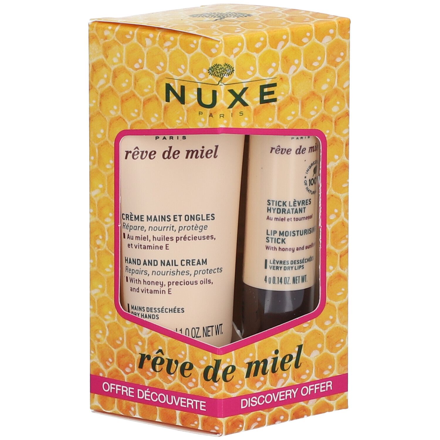 Nuxe Rêve de Miel Crème Mains et Ongles + Stick Lèvres Hydratant Set(S) 1 pc(s)