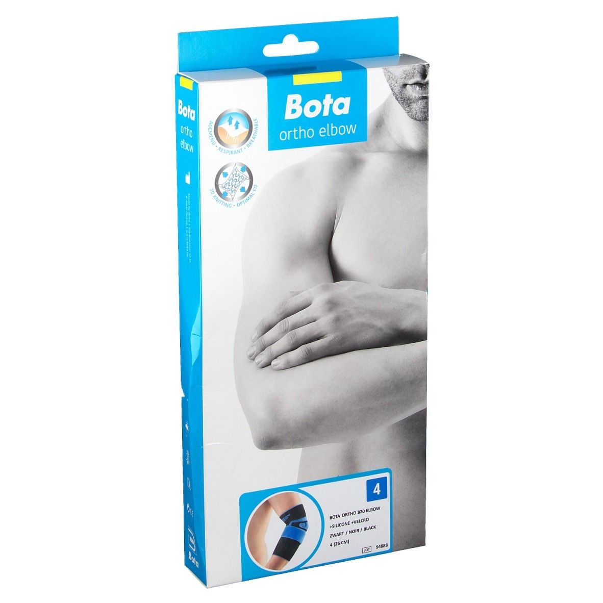 Bota Ortho Elbow 820 + Silicone Velcro Noir Taille 4 Bandage(S) 1 pc(s)