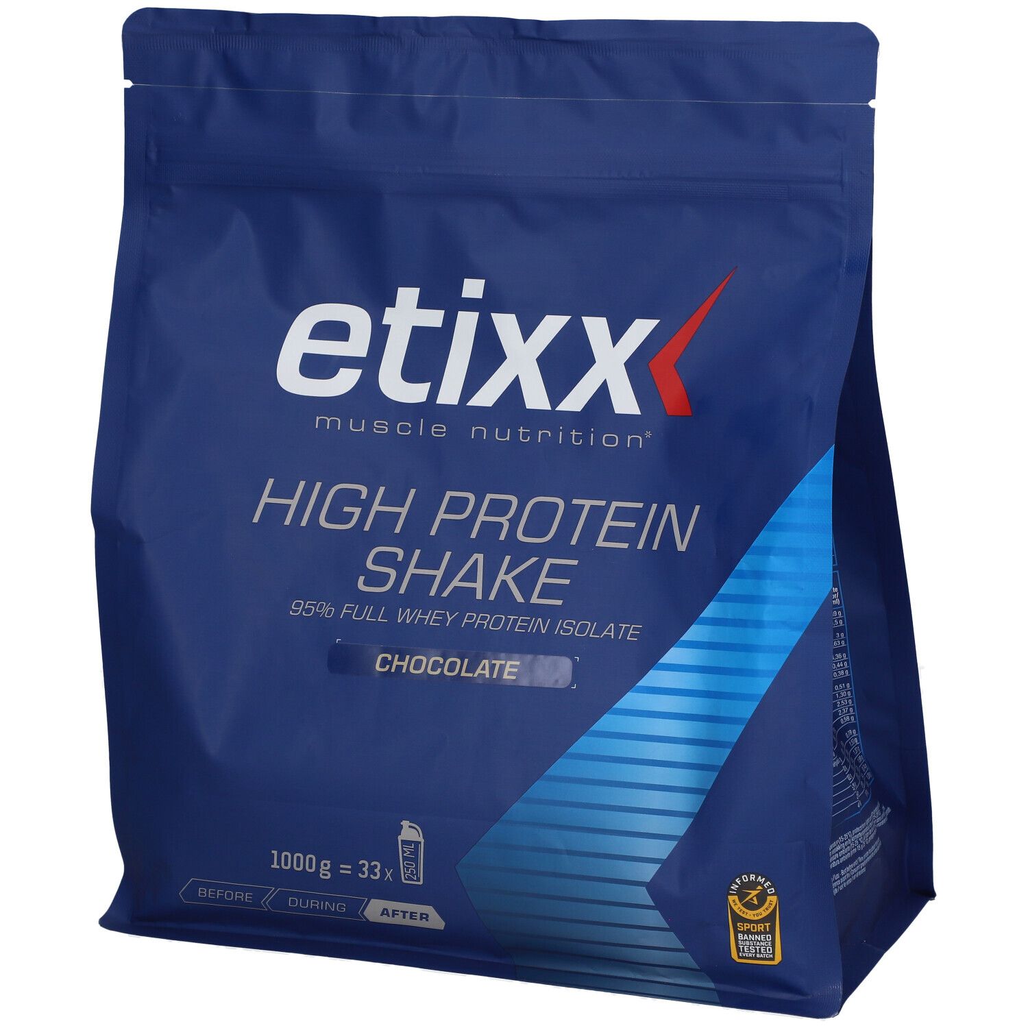 Etixx High Protein Shake Chocolat 1000G - Image 2
