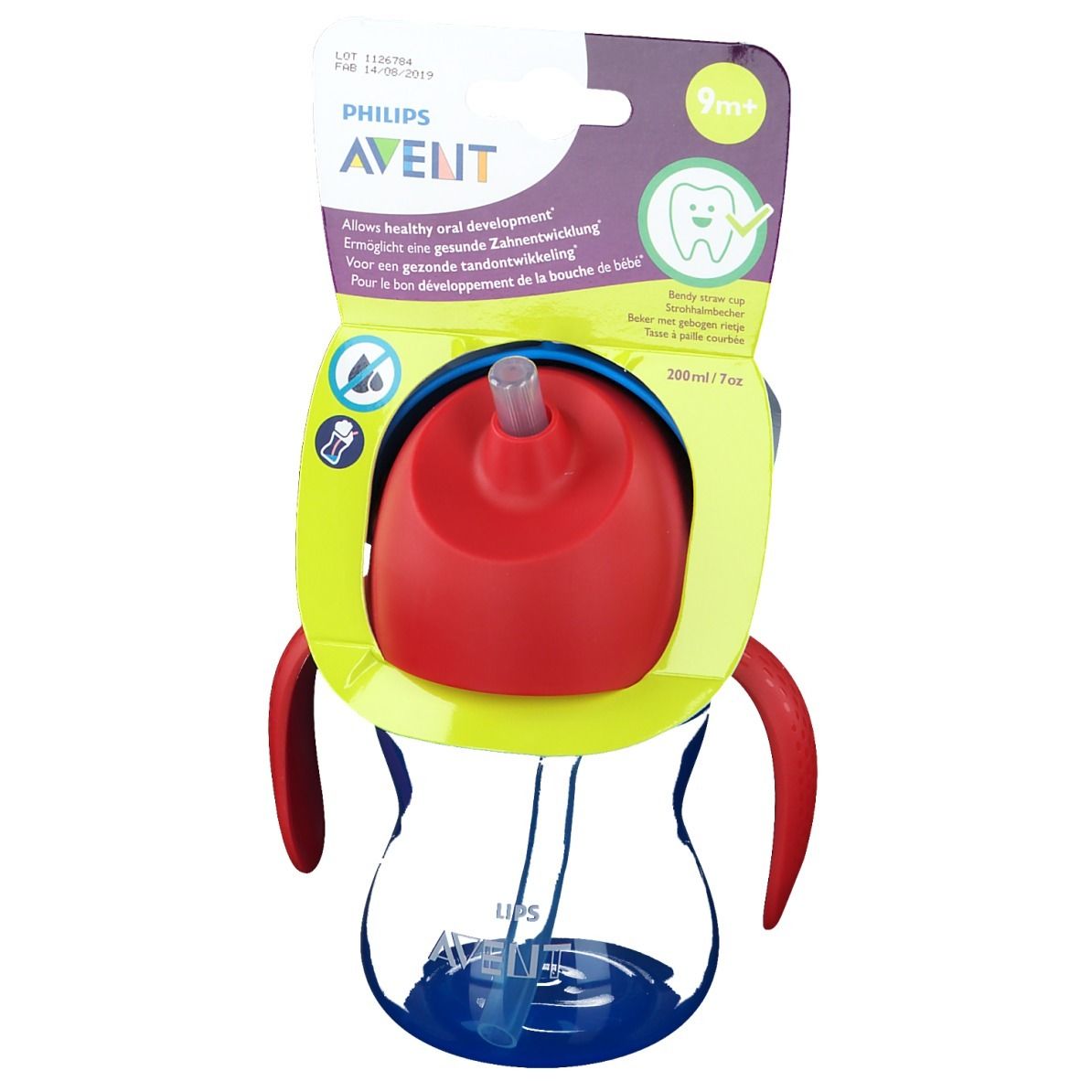 Avent Tasse à Paille courbée 200 ml 1 pc(s) Bouteilles