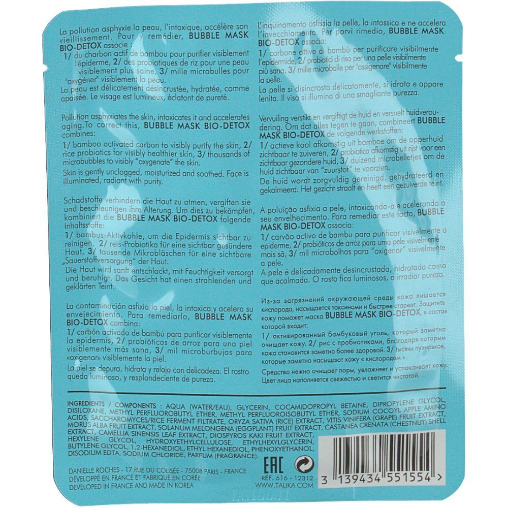 Talika Blanche Masque À Bulles Bio Detox 25G - Image 3