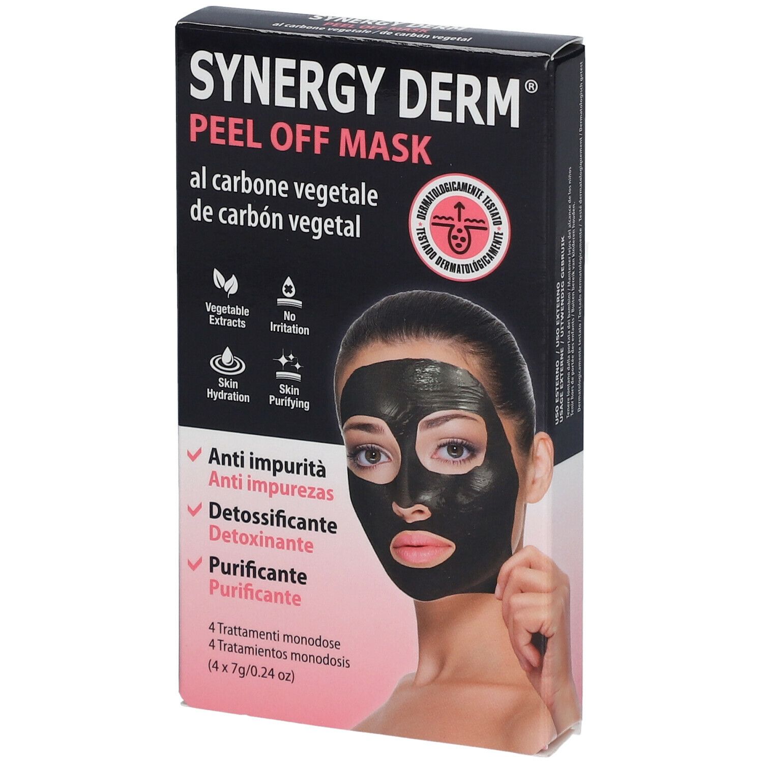 Synergy Derm Synergy Derm® Peel Off Mask Masque Au Charbon Végétal Masque(S) Pour Le Visage 4X7 G - Image 1