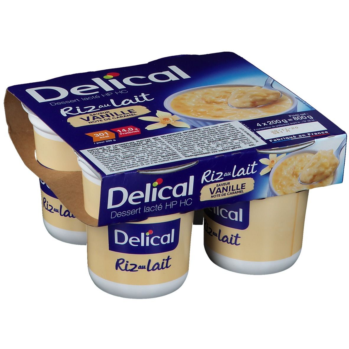 Delical Riz au Lait Vanille Purée 4x200 g
