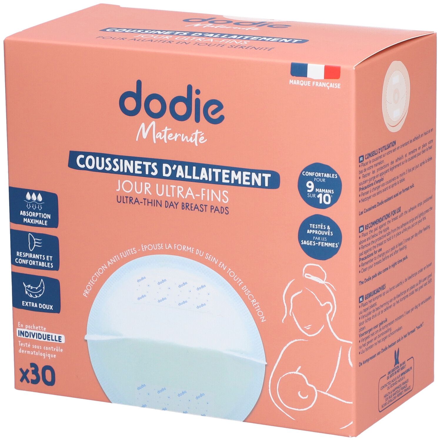 dodie® coussinets d'allaitement jour Compresses 30 pc(s)