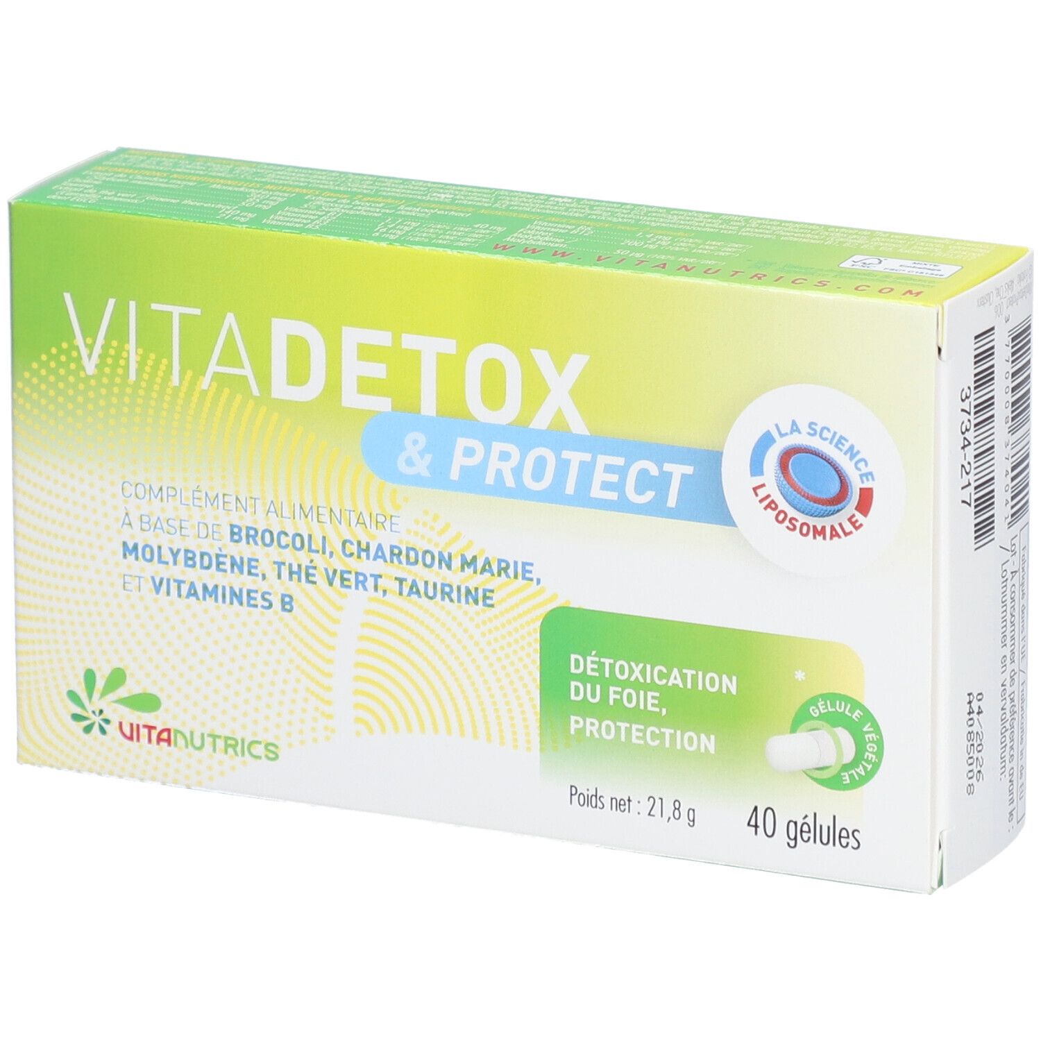Vitanutrics VITADETOX & PROTECT - Complément alimentaire 40 pc(s) Capsule(S)