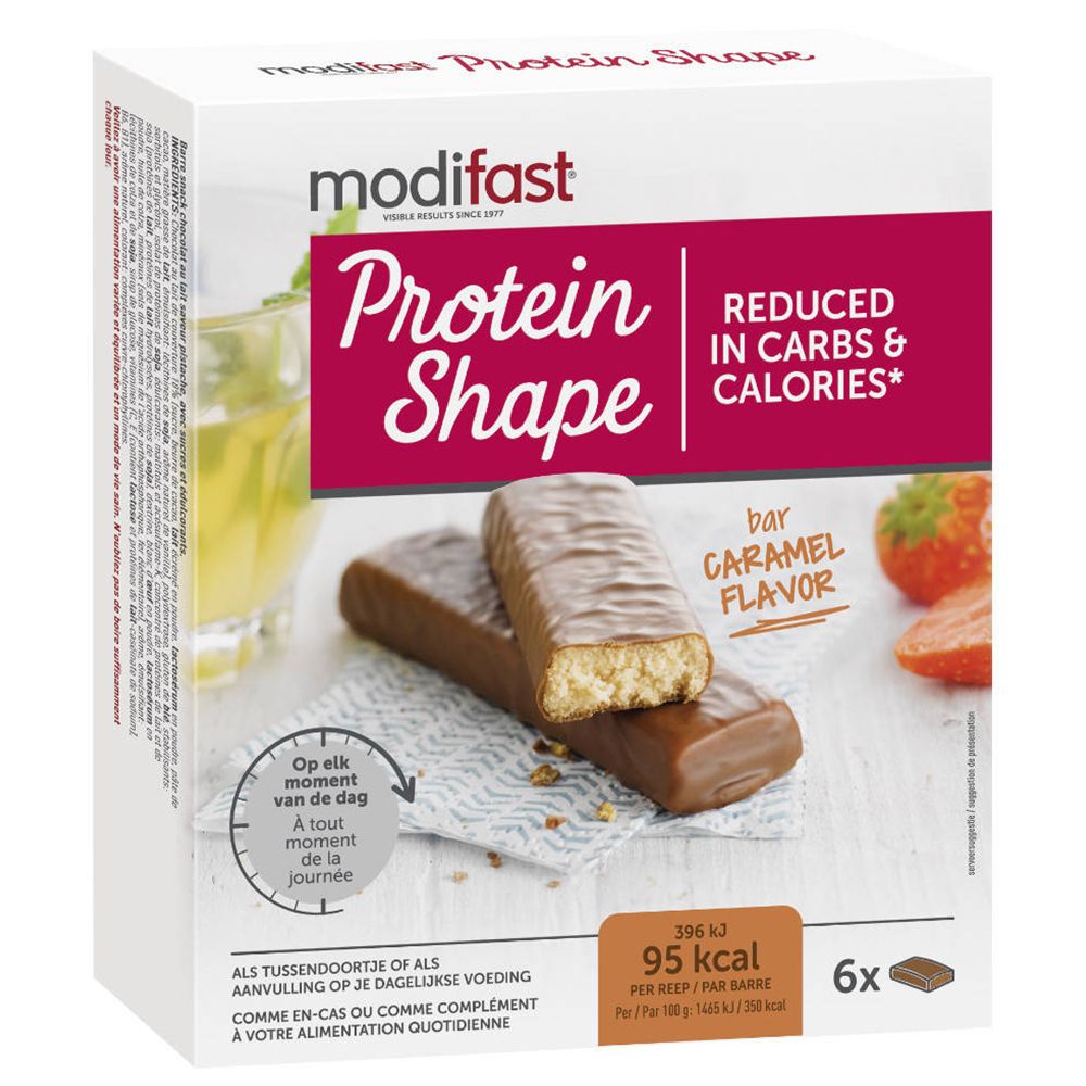 Modifast Protein Shape Barres Chocolat au Lait - Caramel 6x27 g Barre