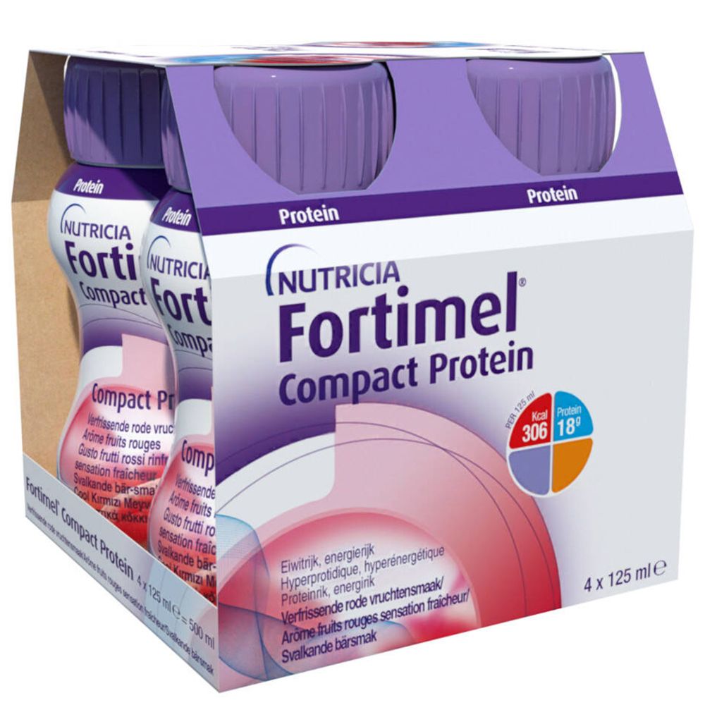 Fortimel® Compact Protein Goût Fruits Rouges Sensation Fraîcheur 4x125 ml solution(s) buvable(s)
