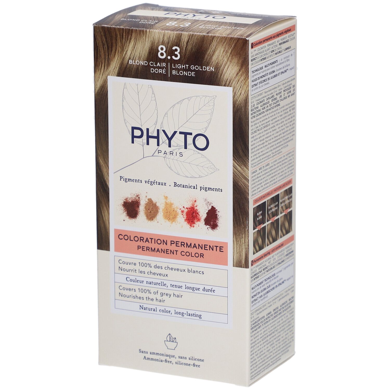 PHYTO PHYTOCOLOR Coloration permanente 8.3 Blond clair doré 1 pc(s) Crème
