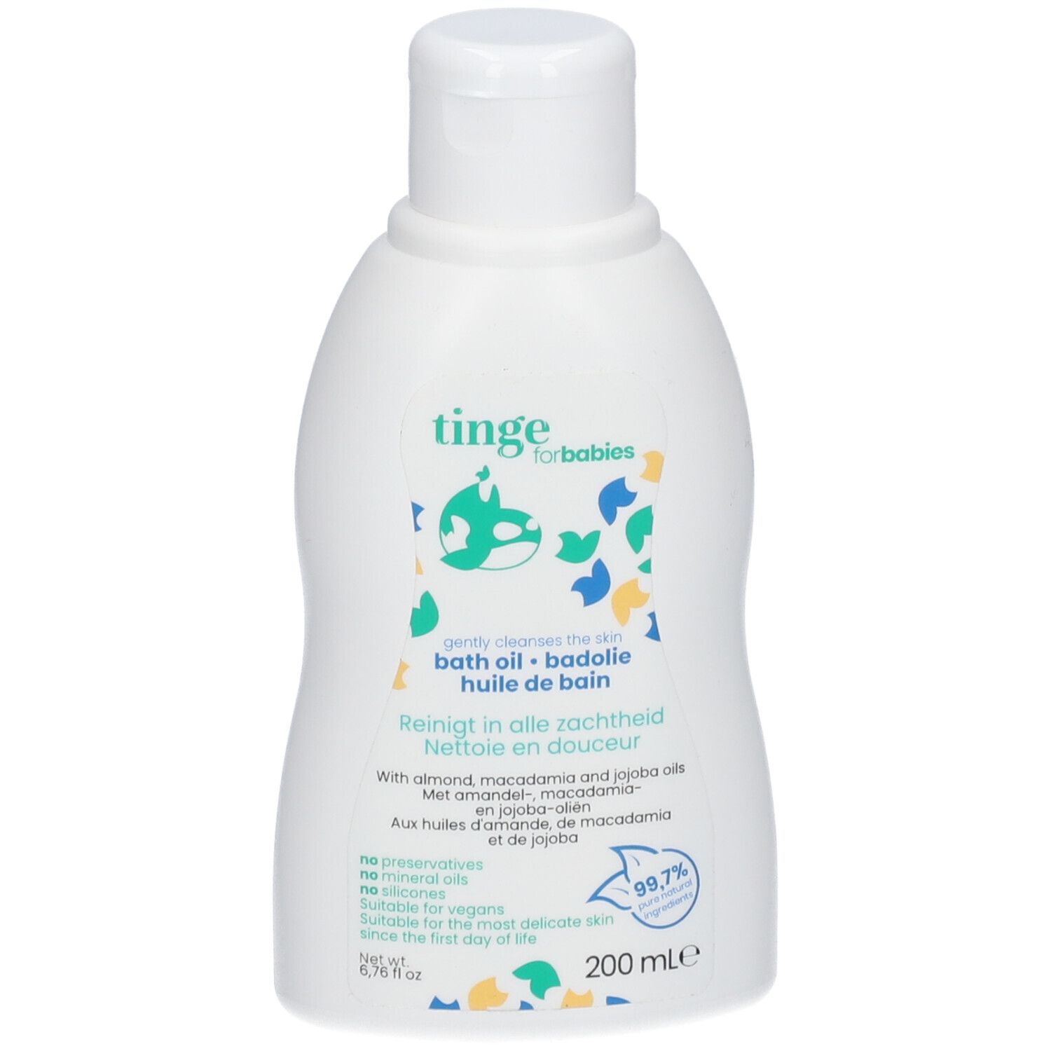 Tinge for Babies Huile de Bain | Nettoyante & Hydratante Renforce la Barrière Cutanée Peau Sensible Bébé De 200 ml