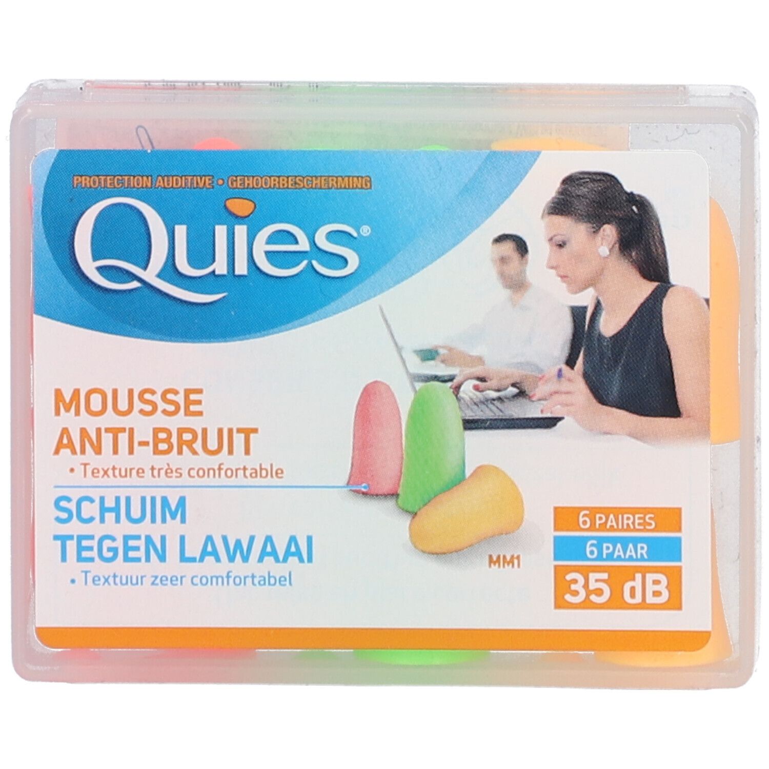 Quies Protection auditive Mousse confort 6 pc(s) Bouchons D'Oreille