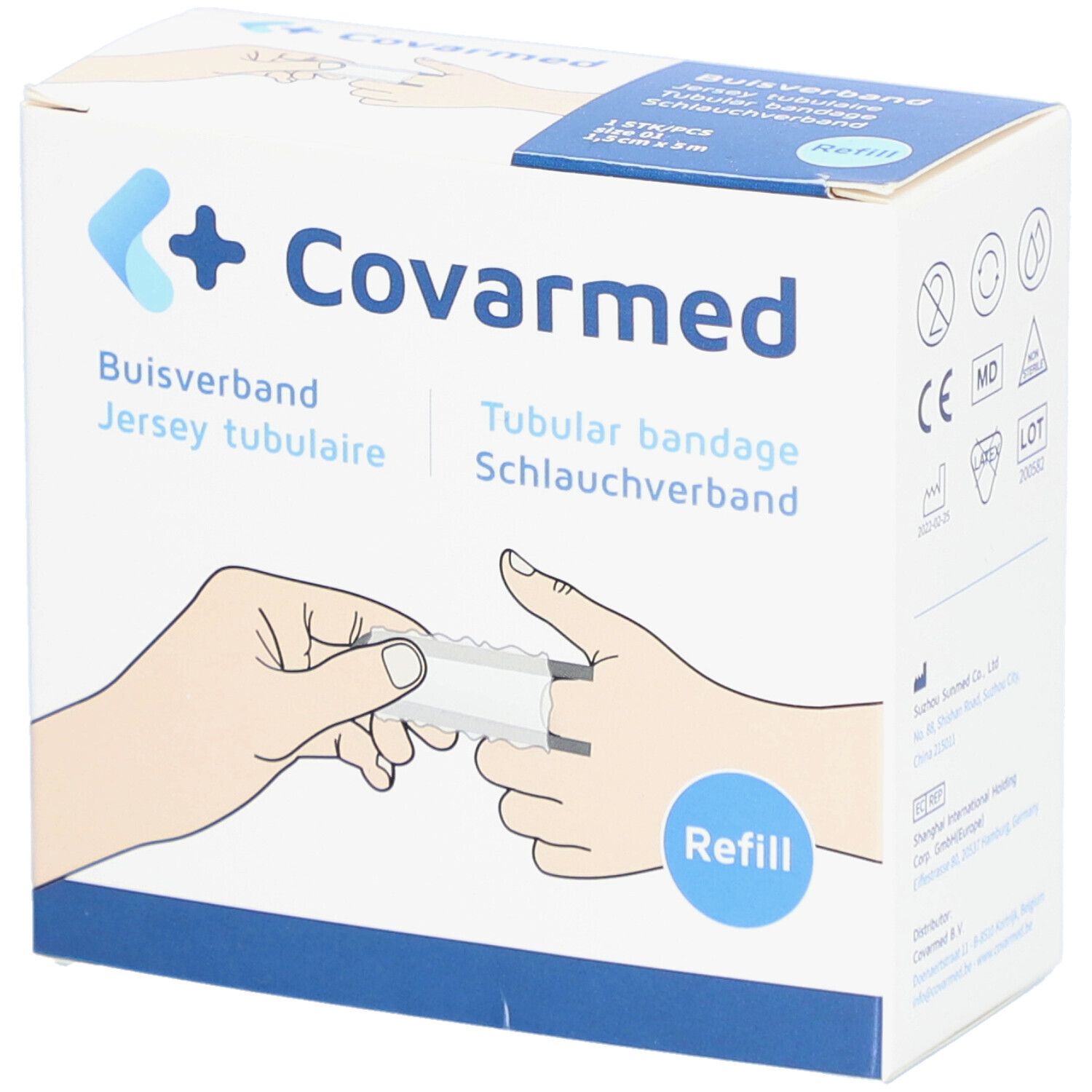 Covarmed Jersey tubulaire 1,5 cm x 5 m 1 pc(s) Bandage(S)