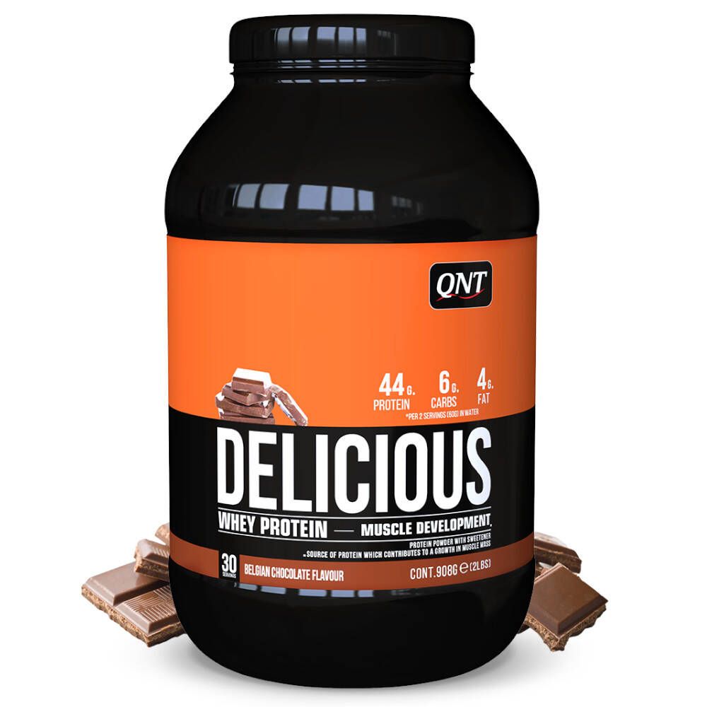QNT Delicious Whey Protein Poudre chocolat belge 908 g Poudre
