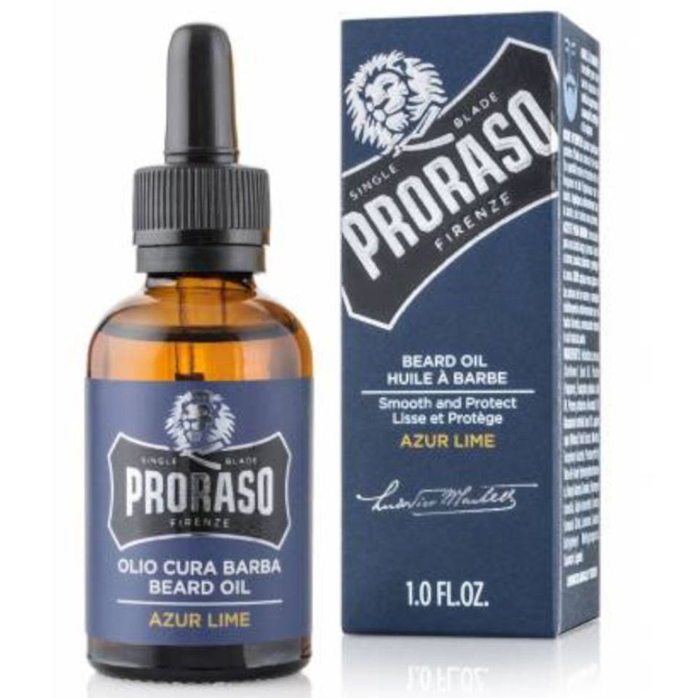 PRORASO Huile à Barbe Azur Lime 30 ml
