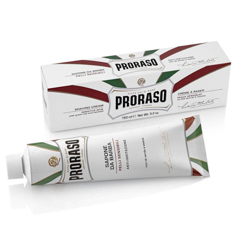PRORASO Sensitive Crème à Raser au Thé Vert et l'Avoine 150 ml