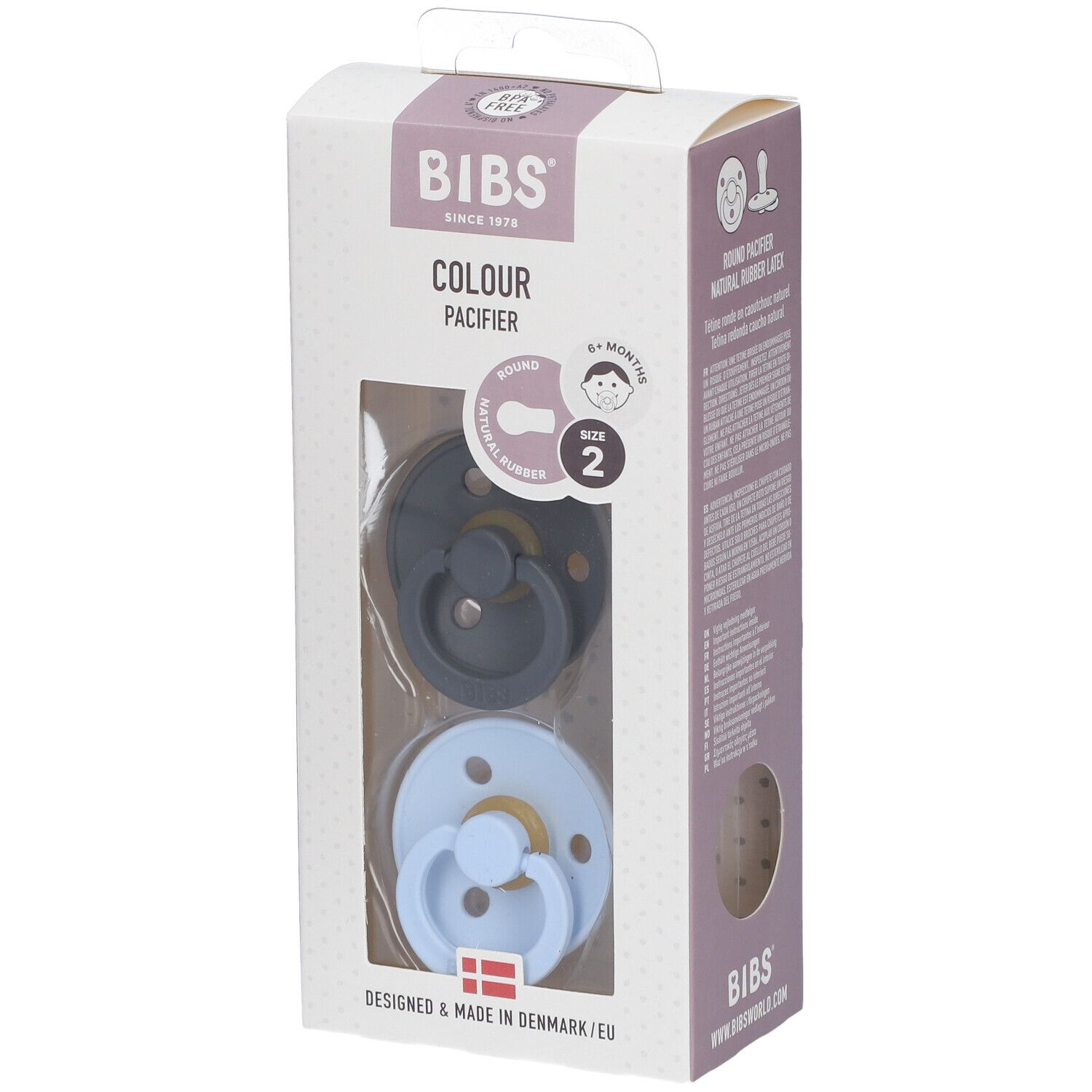 BIBS® BIBS COULEUR Tétines Iron - Baby Blue 6-18 mois Taille 2 Sucette(S) pc(s)
