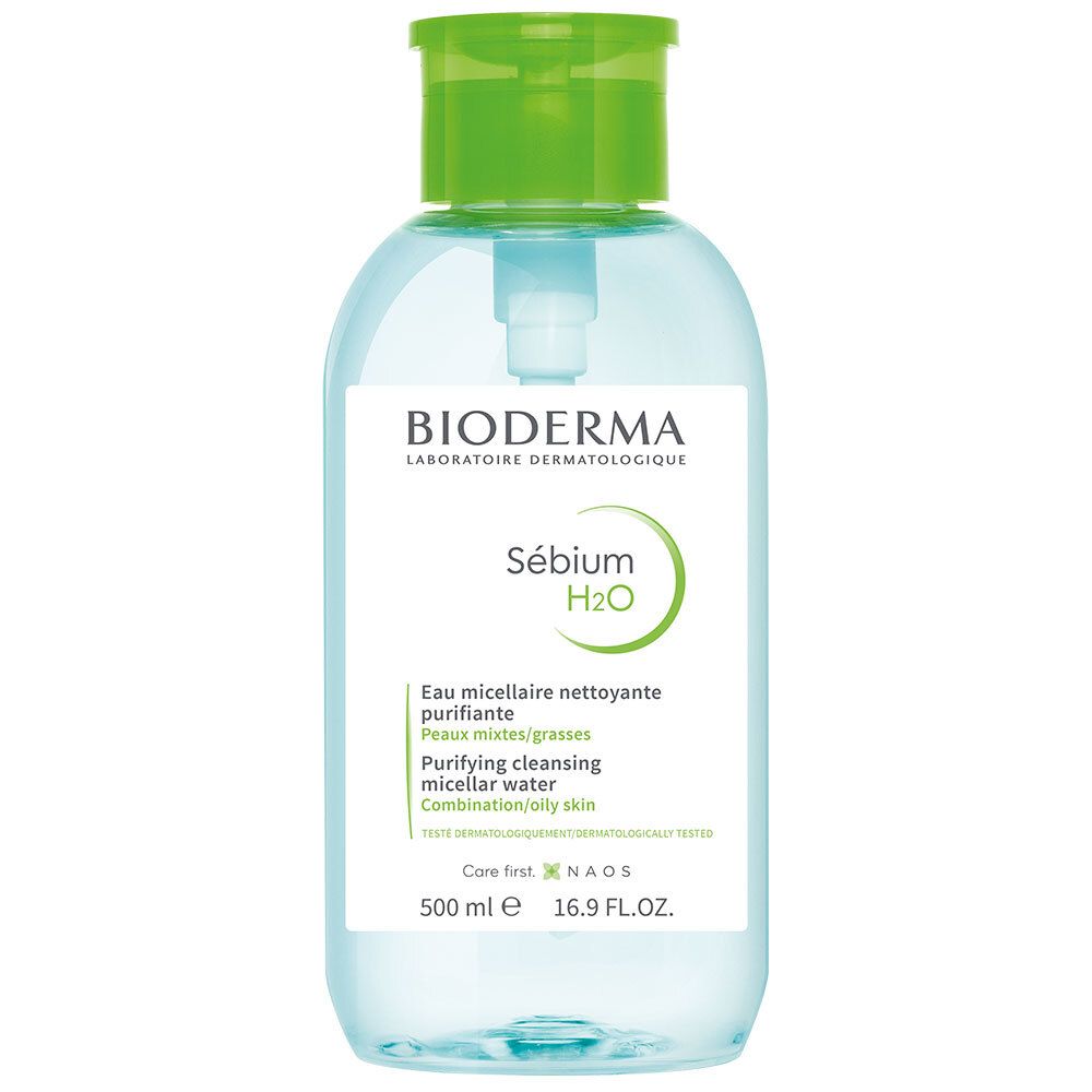 Bioderma Sébium H2o Eau Micellaire Démaquillante Nettoyante Avec Pompe Inversée Produit(S) Nettoyant(S) 500 Ml