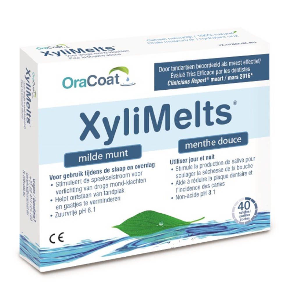 XyliMelts Comprimés Bouche Sèche Menthe Douce 2x20 pc(s) Comprimé(S)