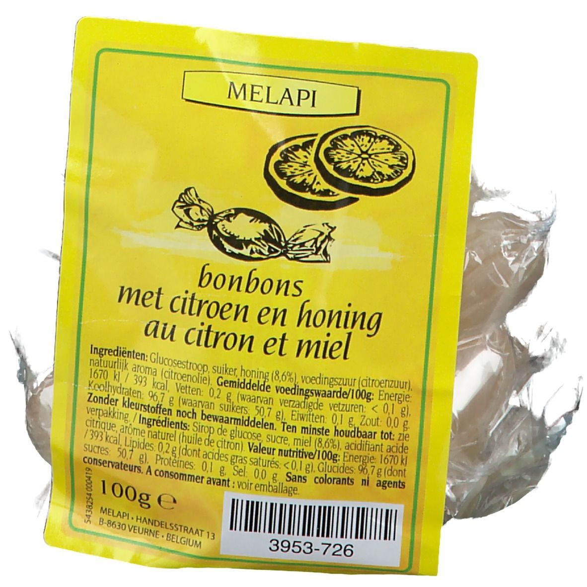 Melapi Bonbons au Citron et Miel | Apaise la gorge & favorise le confort respiratoire Bonbon(S) 100 g