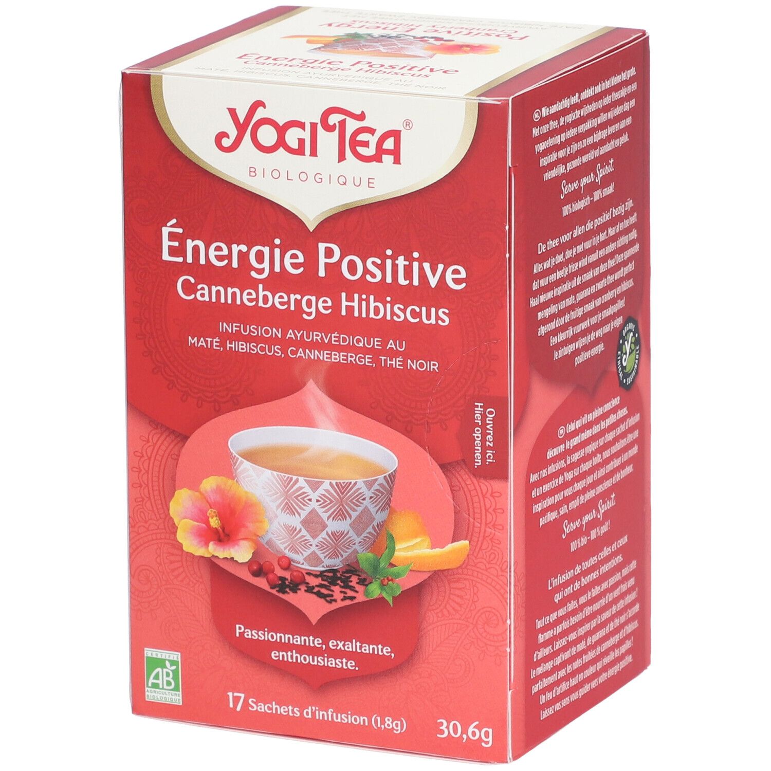 Yogi Tea® Énergie Positive Canneberge Hibiscus Thé Instantané 17 Pc(S)