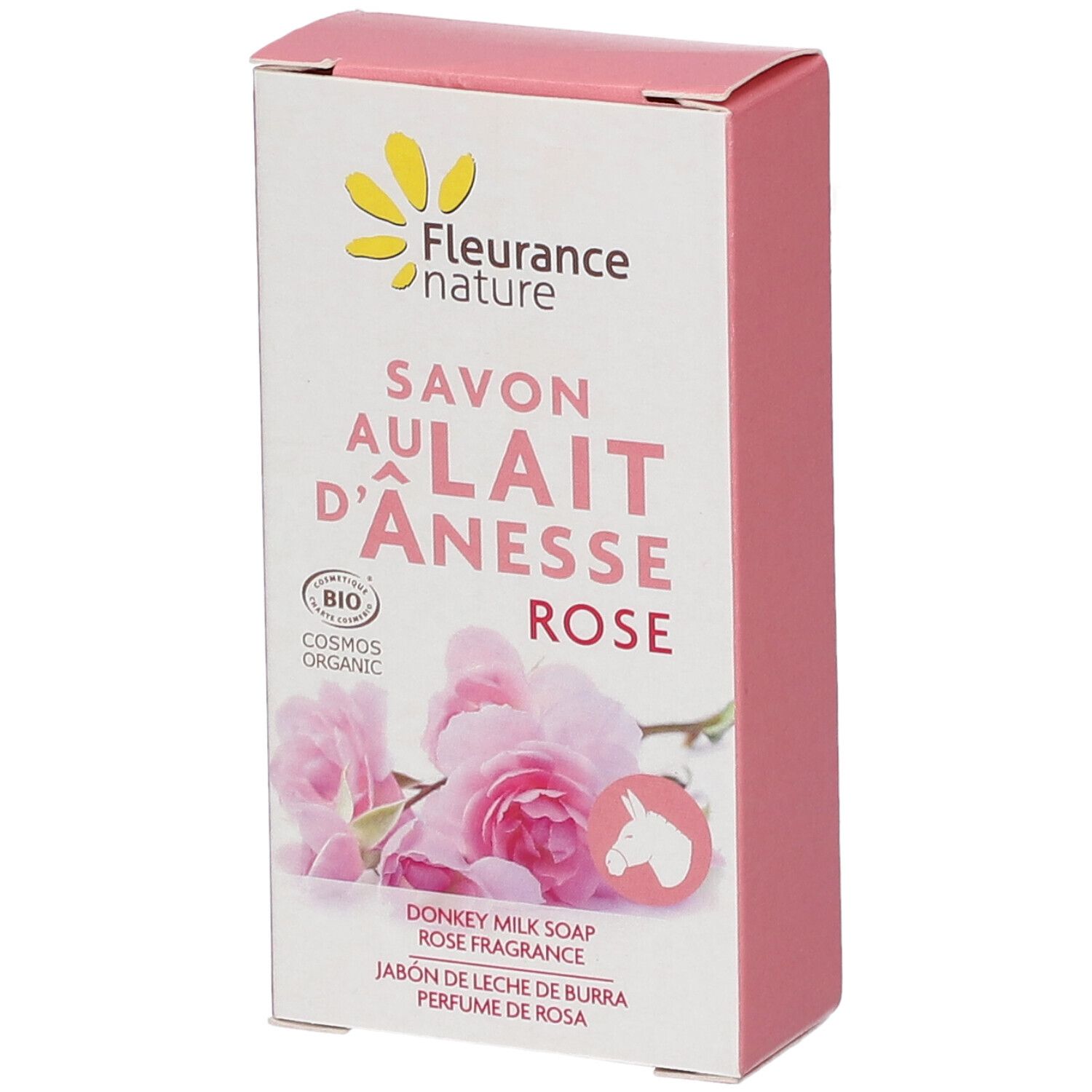 Fleurance Nature Savon Au Lait D'ânesse Rose Bio 100 G
