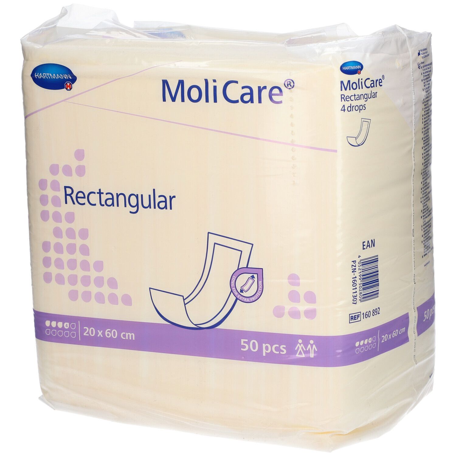 MoliCare Rectangular 4 20 x 60 cm 50 pc(s) Serviette hygienique