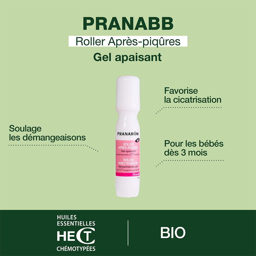 Pranarôm PranaBB Roller Apaisant Piqûres Bio 15 ml Rouleau
