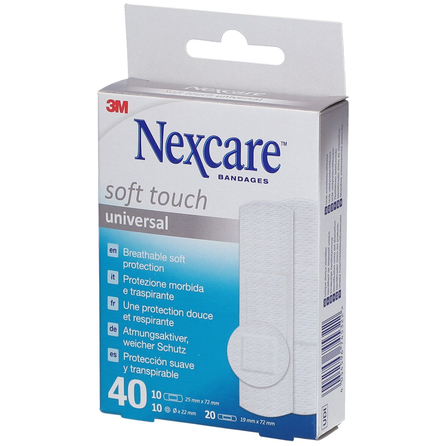 3M Nexcare™ Soft Touch Universal 3 Tailles De Pansements Pansement(S) 40 Pc(S)