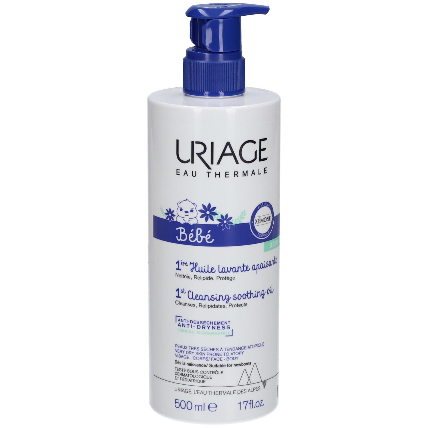 URIAGE Bébé Xémose 1ère Huile lavante apaisante 500 ml Huile
