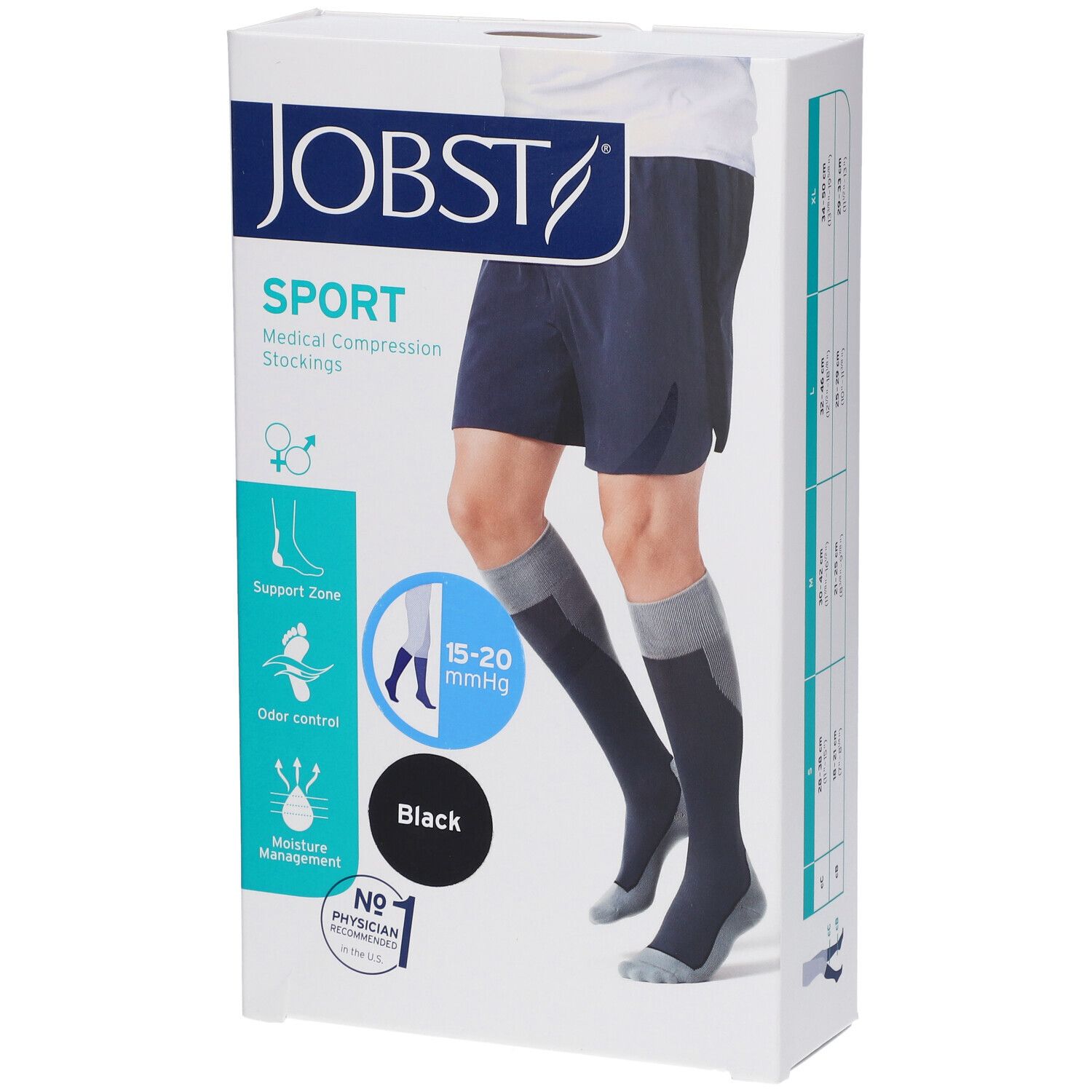 Jobst Sport Bas de Compression 15-20 Noir M Chaussettes 1 pc(s)