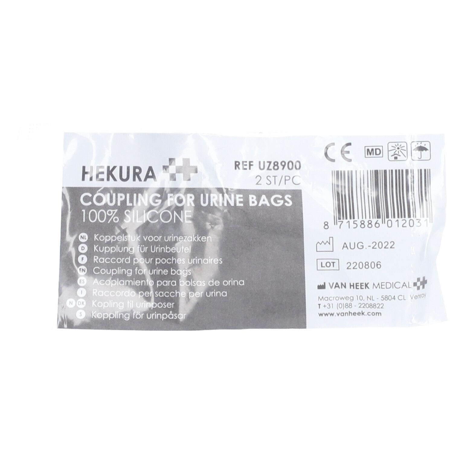 HEKURA Raccord pour Poches Urinaires 2 pc(s) Accessoire(S)