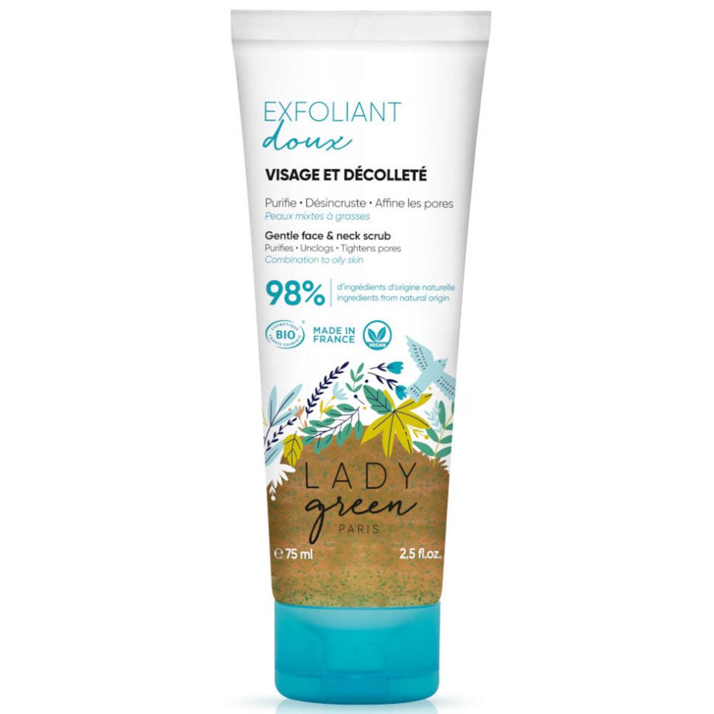 Lady Green Exfoliant Doux Visage & Décolleté Bio Crème 75 Ml