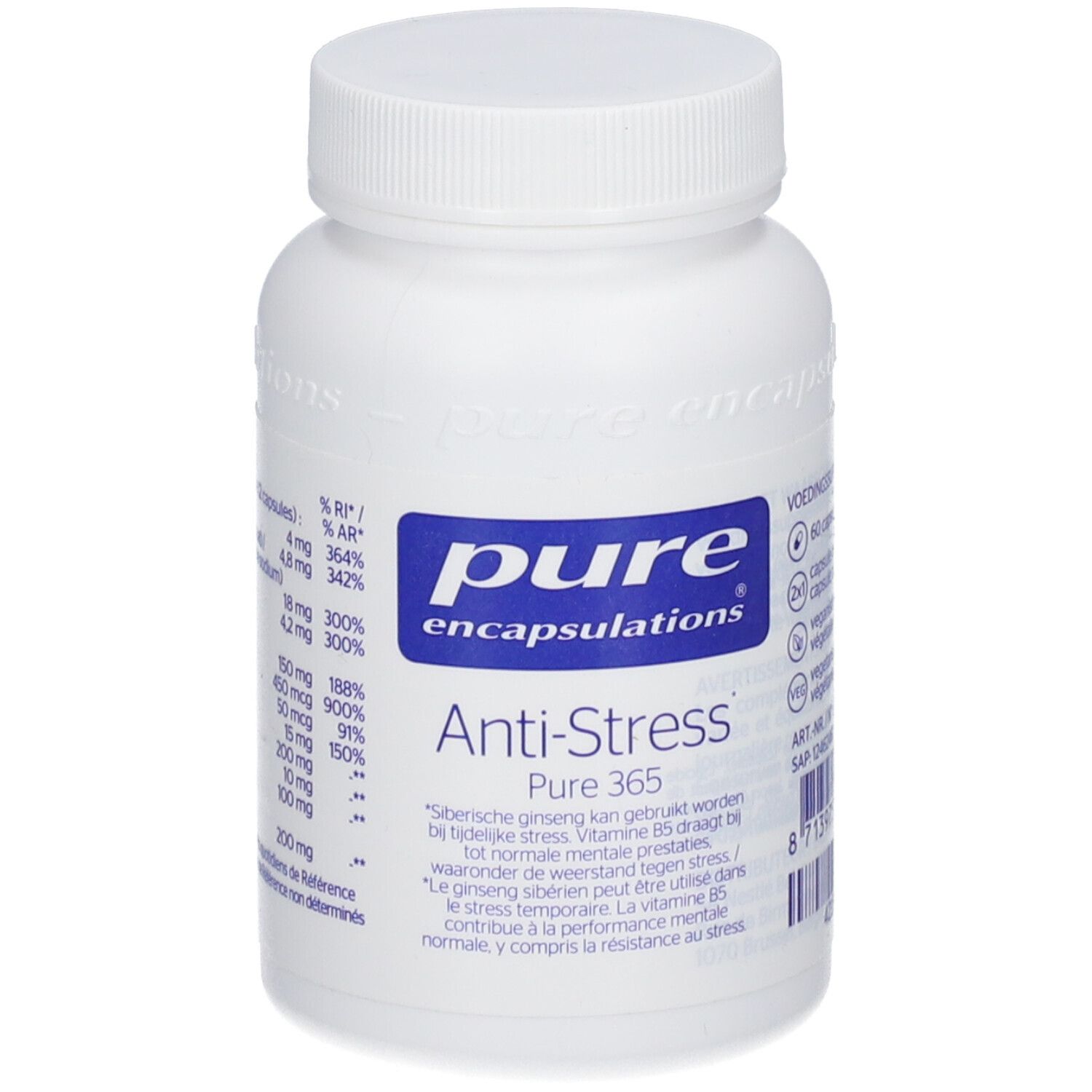 Pure Encapsulations Anti-Stress - Pure 365 Nouvelle Formule 60 pc(s) Capsule(S)