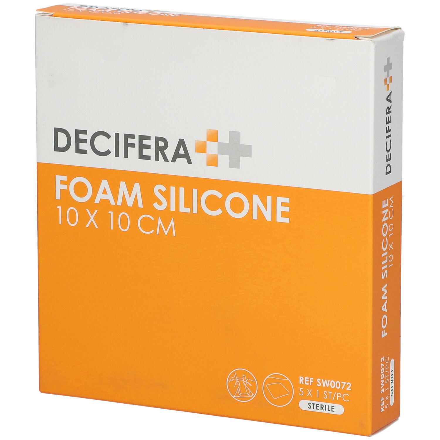 DECIFERA Foam Silicone 10x10cm Pansement(S) 5 pc(s)