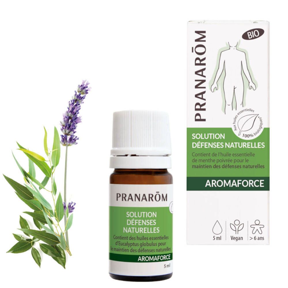 PRANARÔM - Aromaforce - Solution Défenses Naturelles - Synergie Huiles Essentielles 100% Bio - Maintient L'Immunité* - 5 ml 5 ml Huile