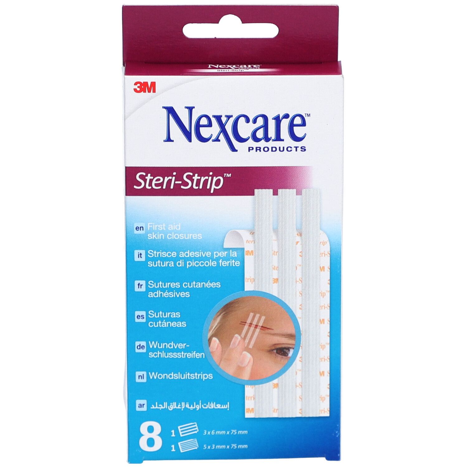 3M Nexcare™ Steri-Strip™ Suture Cutanée Blanche Pansement(S) 8 Pc(S)