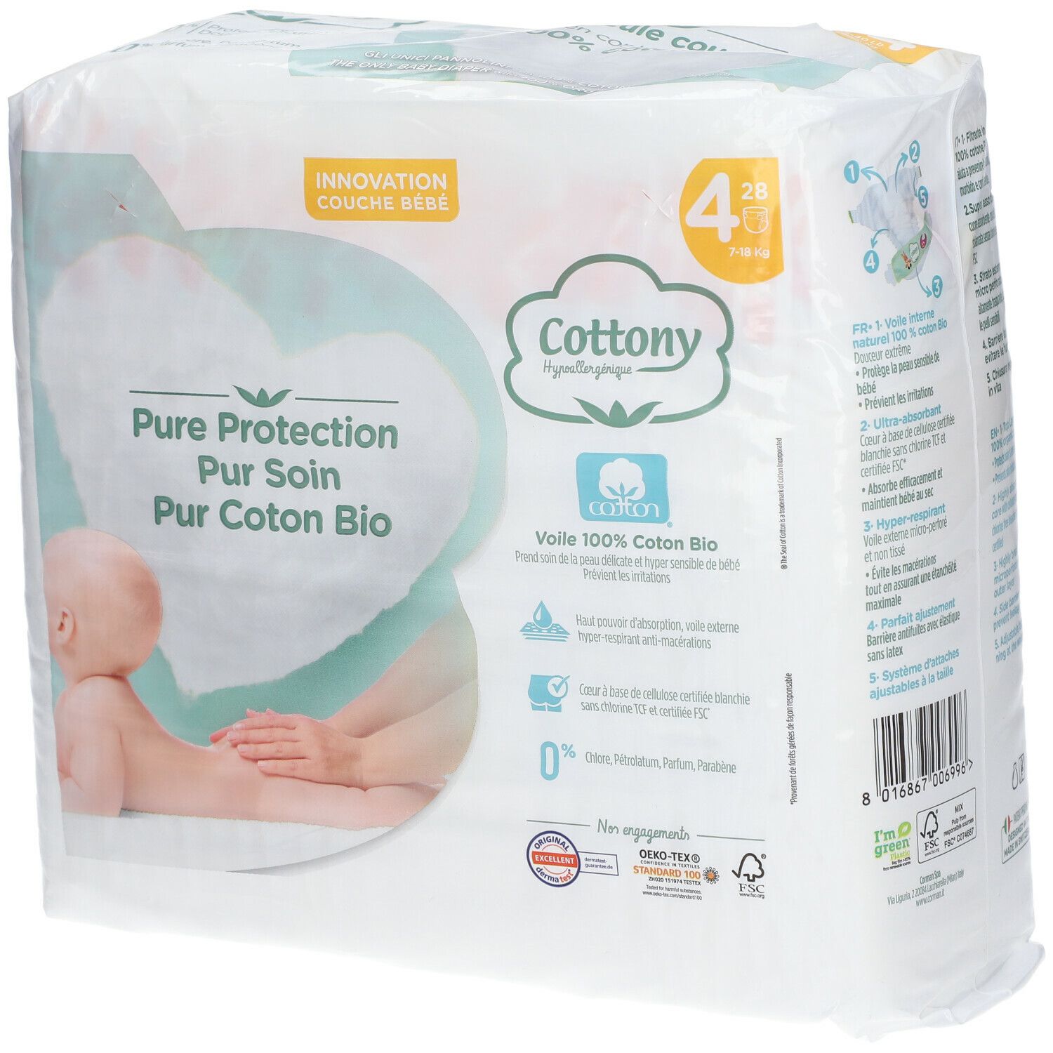 COTTONY Couches en coton taille 4 7-18kg 28 pc(s)