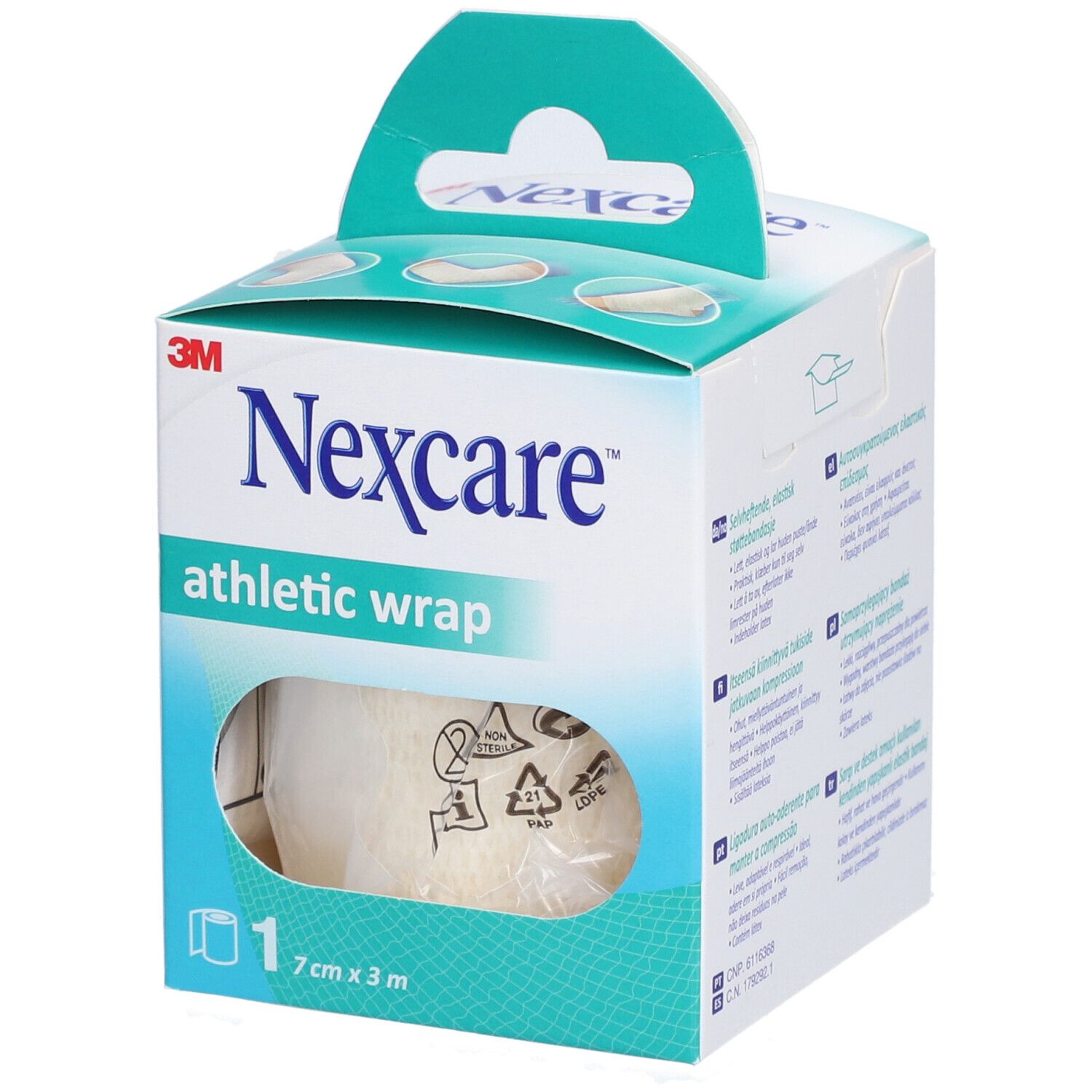 Blanc Nexcare™ Bandage Cohésif 3Mx7,5Cm - Image 2
