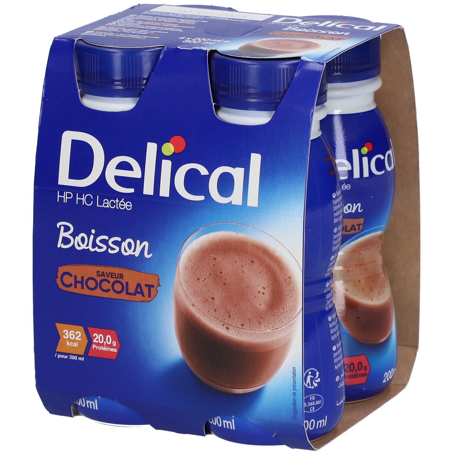 Delical HP HC Lactée Boisson Chocolat 4x200ml - Image 2