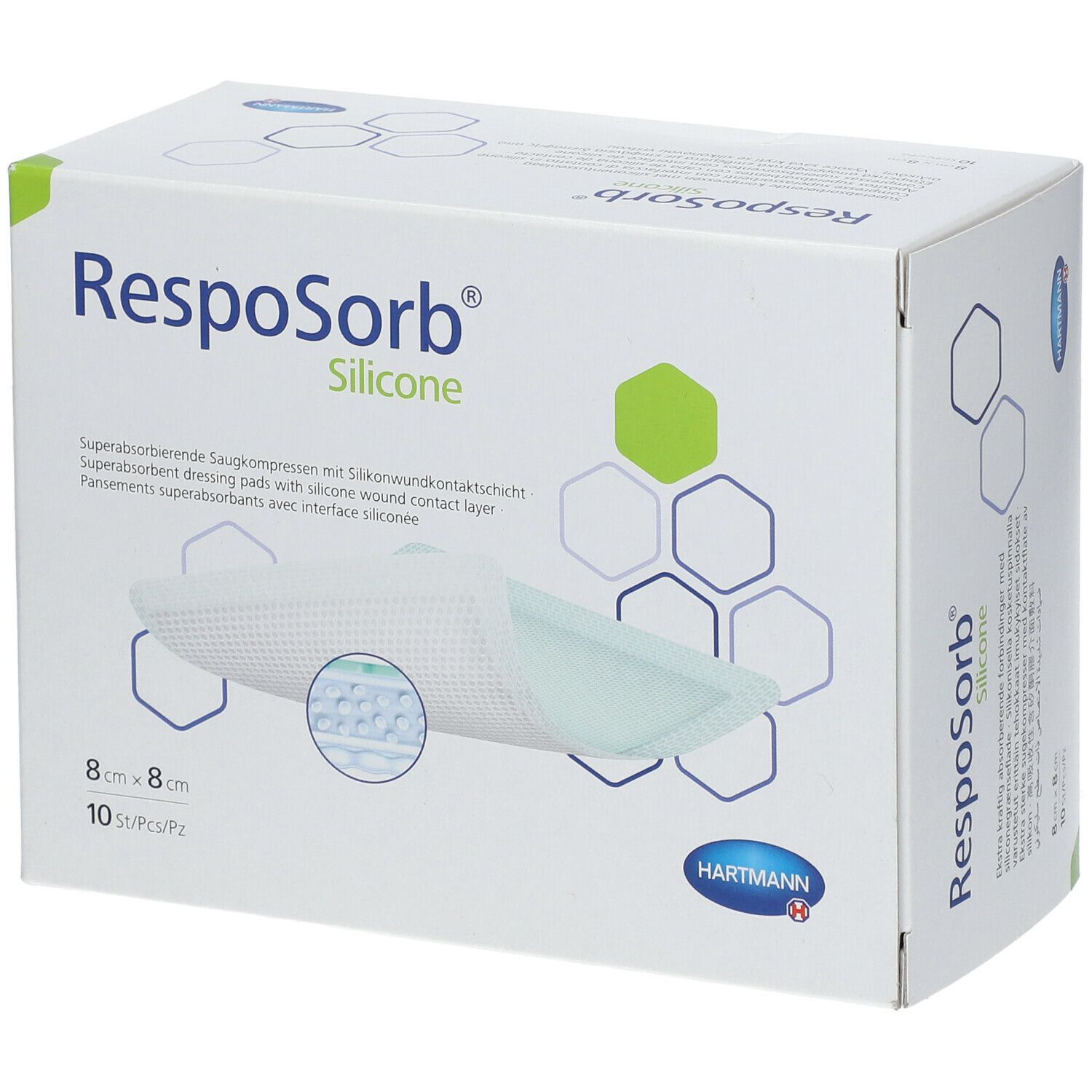 Hartmann Resposorb Silicone 8X8cm Compresses 10 Pc(S)