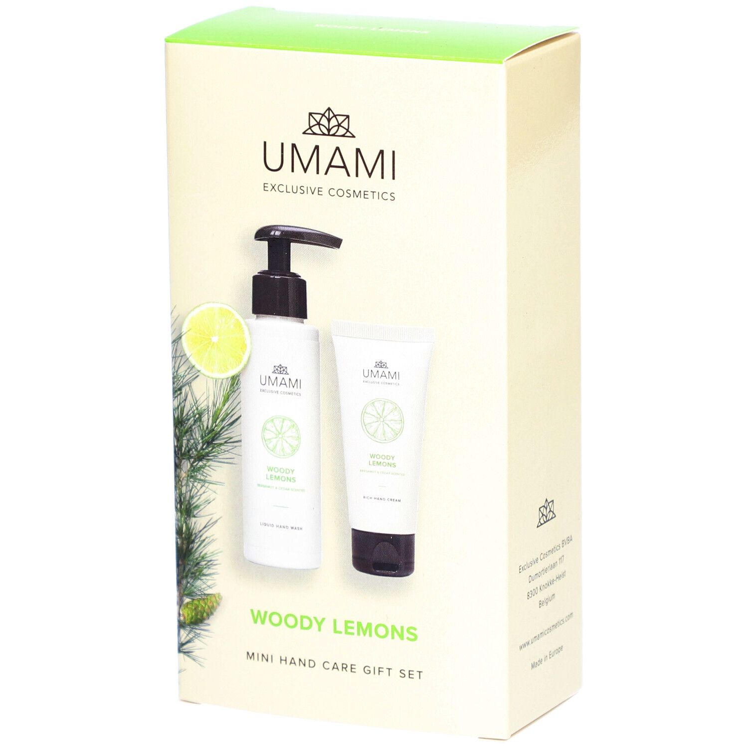 UMAMI Woody Lemons Coffret Mini Soin des Mains 1 pc(s) Emballage(S) Combi