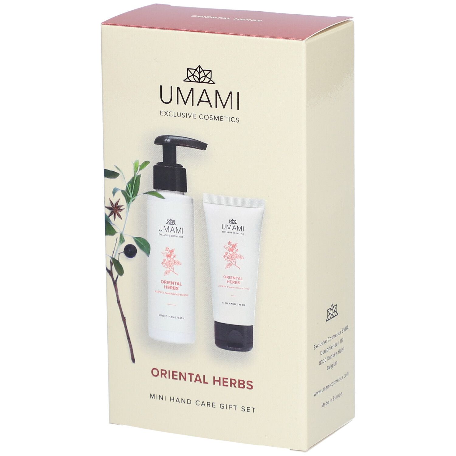 Umami Oriental Herbs Mini Hand Care Gift Set Piment & Bois de Santal 1 pc(s) Emballage(S) Combi
