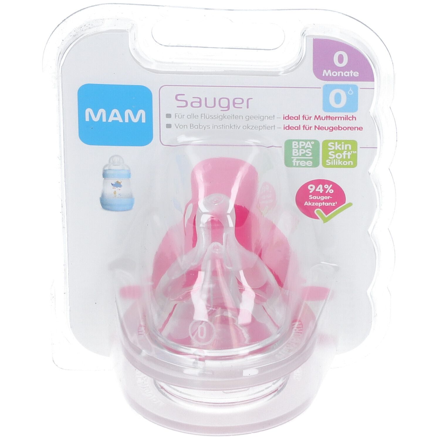MAM Tétine en silicone 0 pour lait & thé, pour nouveau-nés 1 pc(s) Tétine(S)