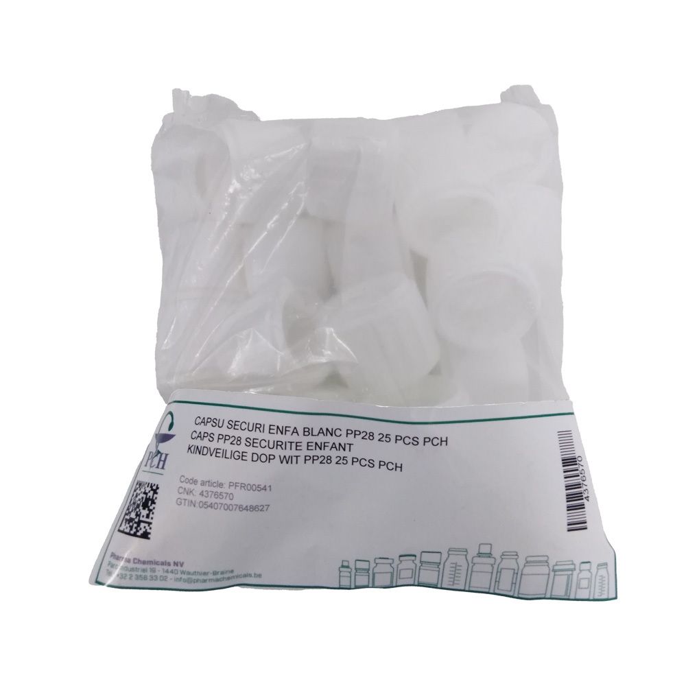 Pharma Chemicals Capsule blanche avec sécurité enfant PP28 25 pc(s) Accessoire(S)